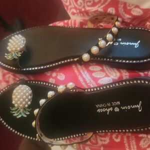 New pearls and pineapple sandals